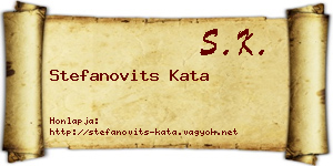 Stefanovits Kata névjegykártya